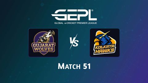 Global e-Cricket Premier League 2026, Match 51: Gujarat Wolves vs Kolkata Hawks