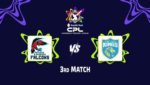 Caribbean Premier League 2026, Match 3: Antigua And Barbuda Falcons vs Saint Lucia Kings