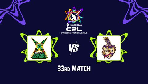 Caribbean Premier League 2026, Match 33: Guyana Amazon Warriors vs Trinbago Knight Riders