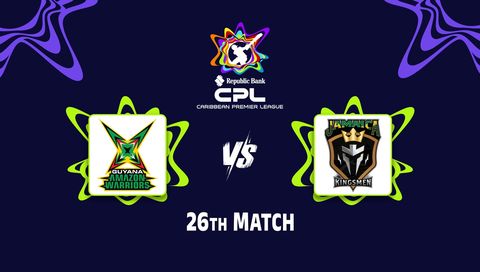 Caribbean Premier League 2026, Match 26: Guyana Amazon Warriors vs Jamaica Kingsmen