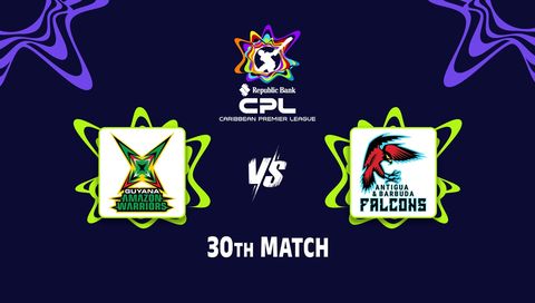 Caribbean Premier League 2026, Match 30: Guyana Amazon Warriors vs Antigua and Barbuda Falcons