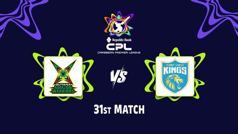 Caribbean Premier League 2026, Match 31: Guyana Amazon Warriors vs Saint Lucia Kings