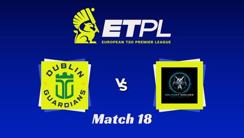 European T20 Premier League 2026, Match 18: Dublin Guardians vs Belfast Wolves