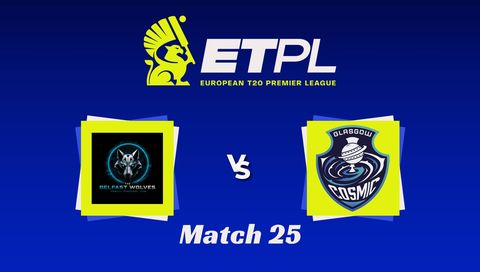 European T20 Premier League 2026, Match 25: Belfast Wolves vs Glasgow Cosmics