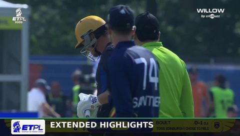 European T20 Premier League 2026, Match 3: Edinburgh Castle Rockers vs Glasgow Cosmics - Extended Highlights
