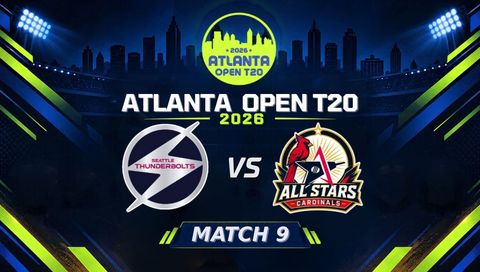 Atlanta Open T20 2026, Match 9: Seattle Thunderbolts vs All Stars Cardinals