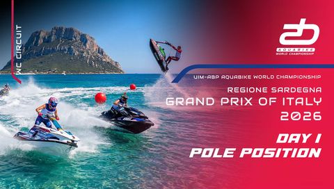 UIM-ABP Aquabike World Championship 2026: Sardegna Grand Prix of Italy, Day 2 - Moto 1