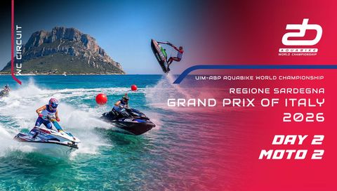 UIM-ABP Aquabike World Championship 2026: Sardegna Grand Prix of Italy, Day 2 - Moto 2