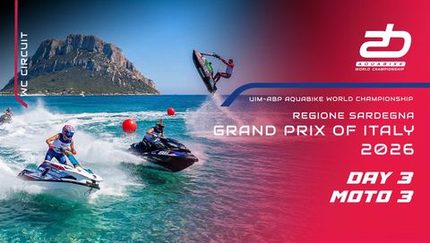 UIM-ABP Aquabike World Championship 2026: Sardegna Grand Prix of Italy, Day 3 - Moto 3