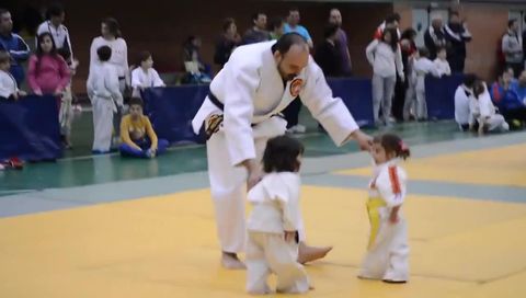 Little Girls Judo Fight
