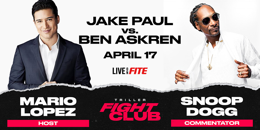 Pete Davidson, Mario Lopez, Supermodel Taylor Hill, Dixie & Charli D’Amelio Join Snoop Dogg To Create All-Star Commentator Team for Triller Fight Club’s April 17 Jake Paul vs. Ben Askren Event